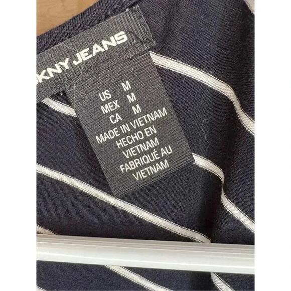 DKNY Jeans black & white striped geometric tank top Size Medium - Picture 4 of 5